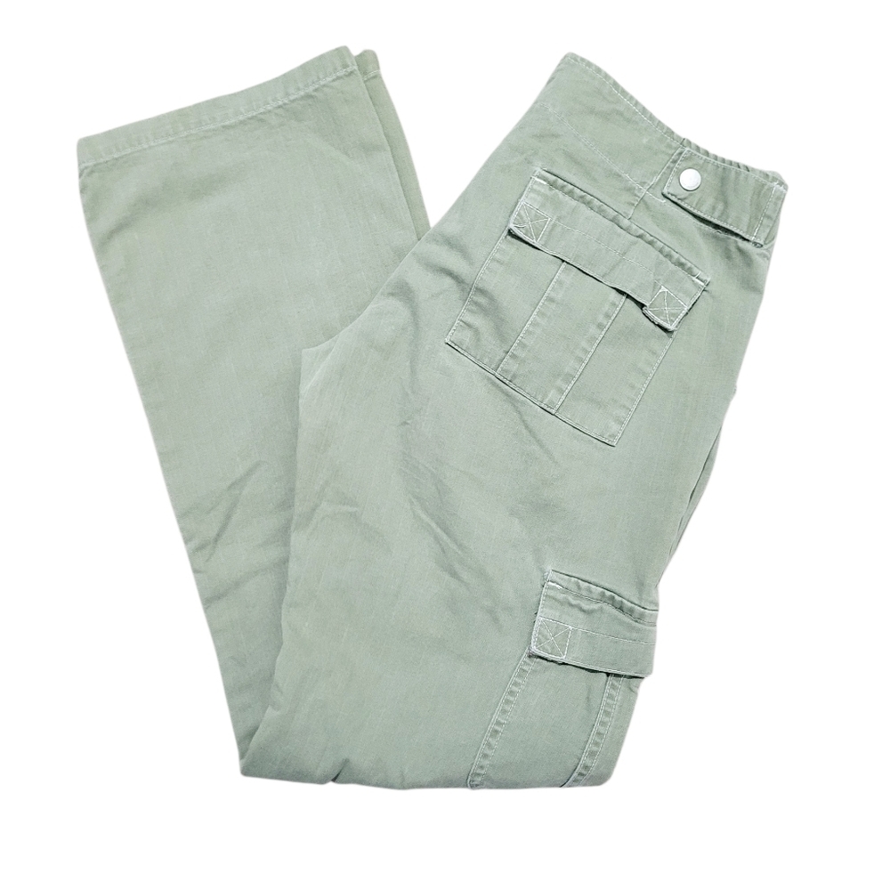 Old Navy Cargo Pants Women’s Size 8 Olive Green 100% Cotton Utility Ankle Zip - Picture 11 of 14